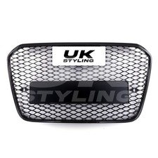 FRONT HONEYCOMB GRILL RS6 STYLE GRILLE GLOSS BLACK FOR AUDI A6 C7 2011-2015