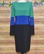 Adrianna Papell Ladies Color Block Long Sleeve Sheath Midi Dress Size 6 Career