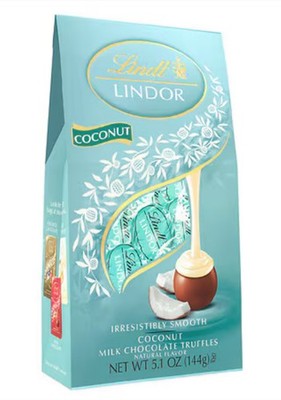   New Limited Edition Lindt Lindor COCONUT Fruit Milk Chocolate Truffle 5.1oz