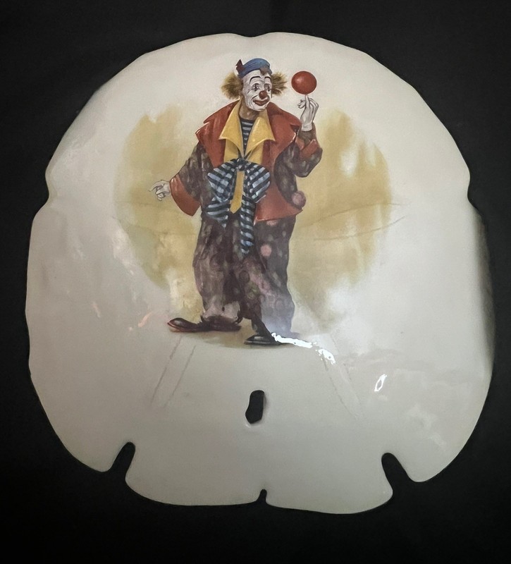 Musical Clown/Juggler Sand Dollar Has Music Box Needs Battery