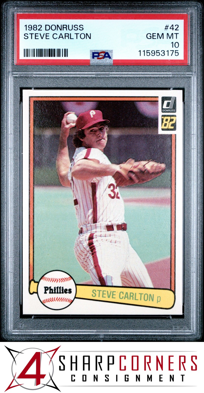 1982 DONRUSS #42 STEVE CARLTON PHILLIES HOF PSA 10