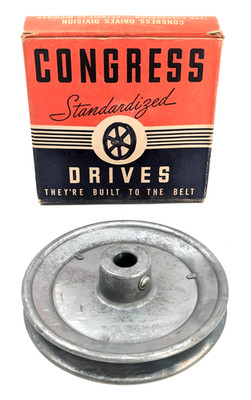 NOS! Vtg. Congress 4.5  OD, ½  Fixed Bore, Die-Cast, V-Belt Pulley, Type A, USA