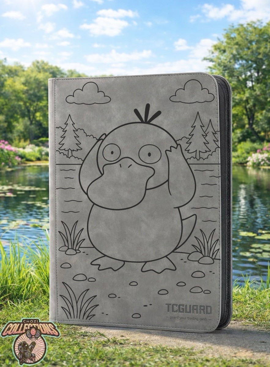 Pokmon Laser Engraved Binder/ Made To Order! Psyduck-Engraved/Shipped In  USA