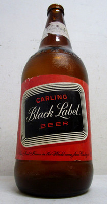 VTG 1960's CARLING BREWING CO BLACK LABEL AMBER GLASS BEER BOTTLE CLEVELAND OHIO