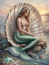 Tile Mural Mermaid Siren Nymph Sea Princess Kitchen Bathroom Wall Art Backsplash