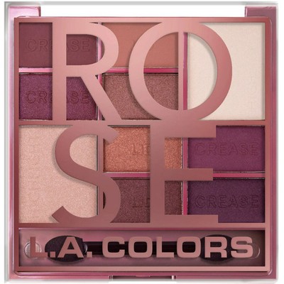 L.A. COLORS Eyeshadow 10 Color Color Block Palette, Rose, 0.56 fl oz