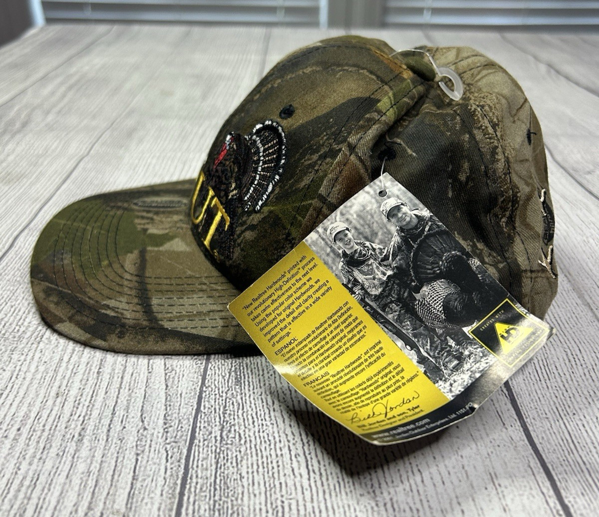 Vintage HS Strut Turkey Calls Hunting Hat Snapback Cap Realtree Camo Outdoor Cap