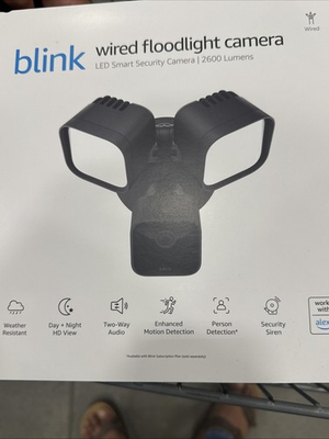 #ad Blink Wired Floodlight Camera Black 2600 Lumens HD Security Camera Open Box $70.99