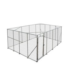 Outdoor Dog Kennel 20x20ft, 6ft Chain-Link, Lockable Gate Full Cover