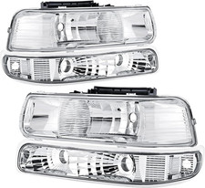 Headlight Bumper Lights Set for 1999-2002 Chevy Silverado 2000-06 Tahoe Suburban