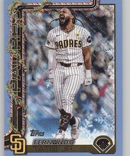 2025 Topps Holiday #H170 Fernando Tatis Jr. Light Blue & White Glitter Holiday