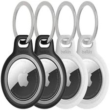 Waterproof AirTag Holder with Key Ring Blue 4-Pack