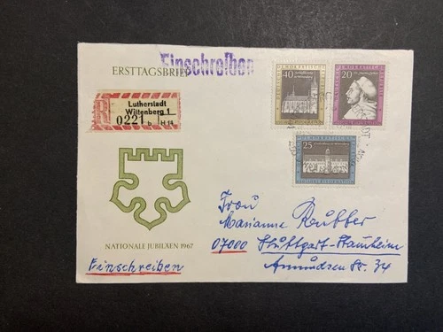 Germany 1967 registered FDC 1st day Cover 450th Anniversary Martin Luther