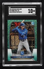 2023 Bowman Mega Box Chrome Aqua Mojo Refractor Bobby Witt Jr SGC 10 GEM 08vx