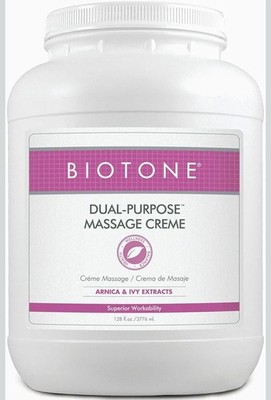 Biotone Dual Purpose Massage Cream w Arnica & Ivy Extracts, 128 Oz - NEW SEALED