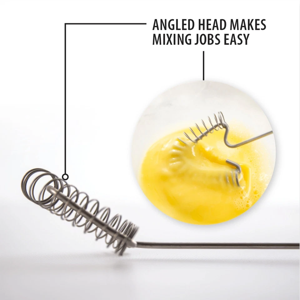 Batedor de arame Rada Handi-Stir, aço inoxidável, cabeça angular eficiente com molas - Imagem 2 de 4