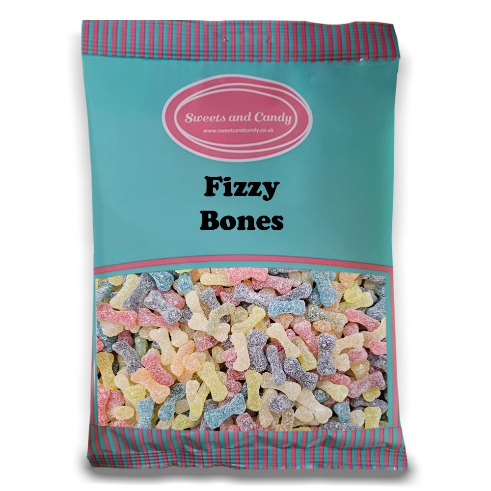 Fizzy Bones 1Kg - Spooky Halloween Sweets - Fizzy Jellies - Bulk 1 Kilo Bag