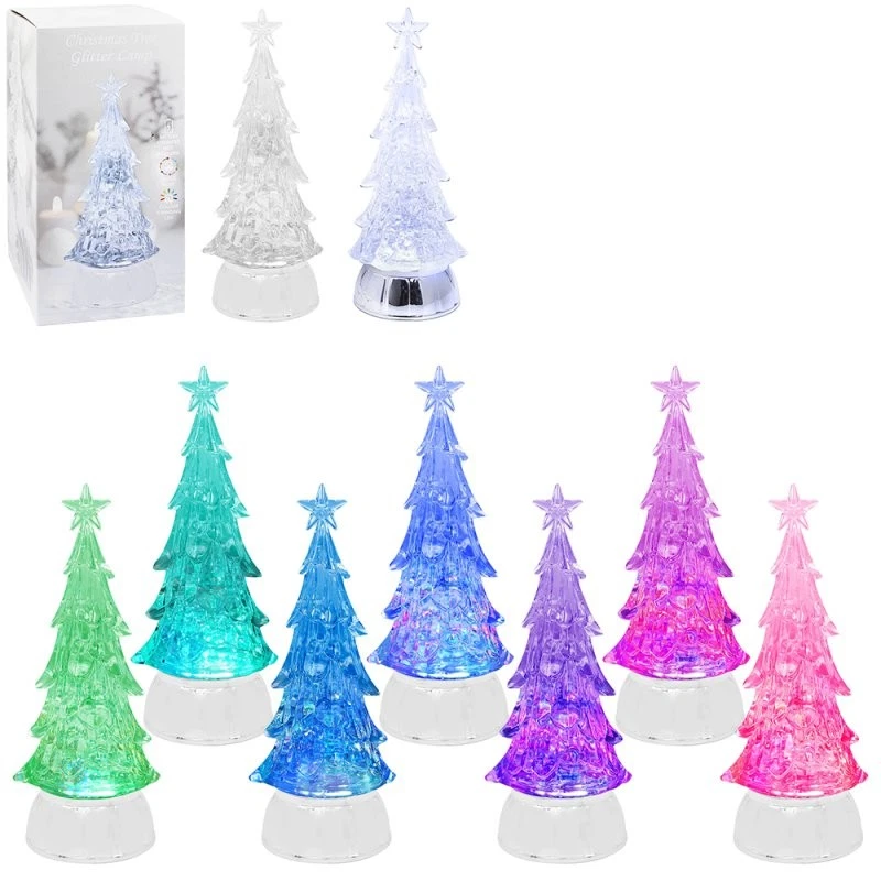 LESSER & PAVEY Weihnachtsbaum Glitzer Wasser Lampe Licht Farbwechsel LED Ornament Deko KLEIN