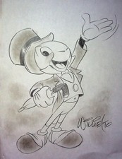 Willie Ito Signed Hand-Drawn Pencil Animation Art - JIMMINY CRICKET
