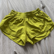 Lululemon Women s Yellow Running Shorts Drawstring Elastic Waist