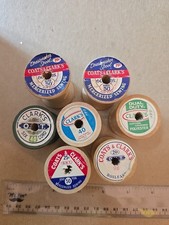Set Of 7 Vintage Coats  Clark Wooden Spools Empty