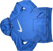 Nike men therma fit mens pullover hoodie blue size m fleece athletic sweatshirt
