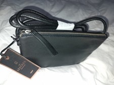 Next Real leather slim crossbody bag - black