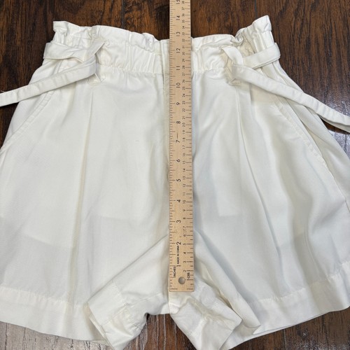 GAP Paperbag Shorts 0 White High-Rise Elastic Waist Belted Women's - Picture 8 of 11