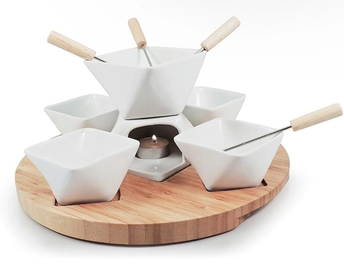 Swissmar Rubik 12-Piece Fondue Set | White with Wood Base
Opens in a new window or tab