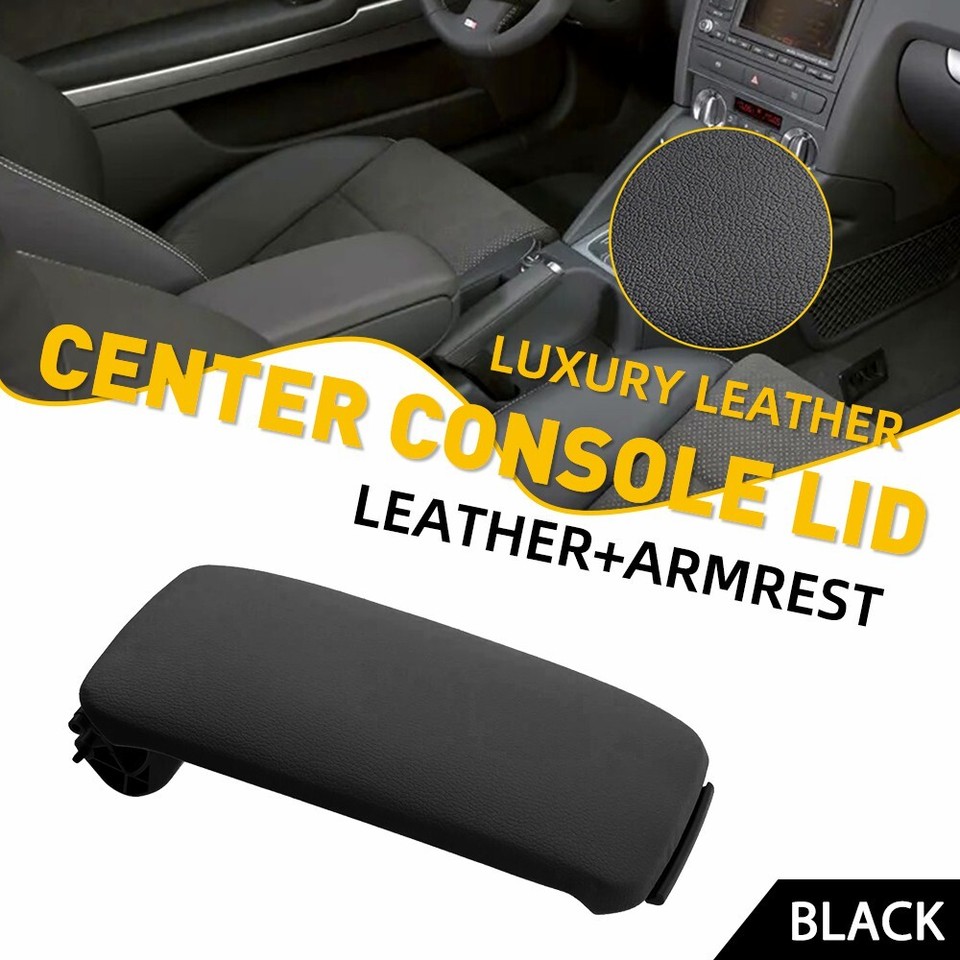 For Audi A3 8P 20032012 Black Leather Armrest Center Console Lid