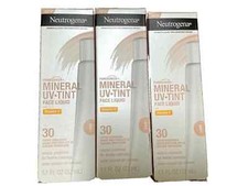 Neutrogena Purescreen Mineral UV Tint Face Sunscreen SPF 30 LIGHT 06/2026 3 pack