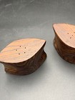 WOOD CARVED SALT & PEPPER SHAKERS 2.5" TALL X 3" COOL VINTAGE — photo 4