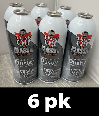 6pk Falcon Dust-Off Classic Chrome-Valve Duster Dust & Lint Refill MFG 11/18 d18