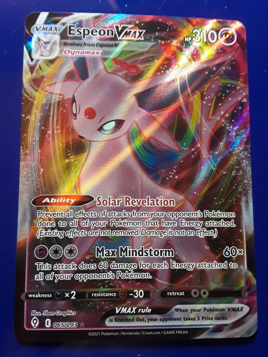 espeon vmax pokemon card Alt Art Fusion Strike Extended Art Terrible Slabs end display Pokemon Card Espeon VMAX SP4