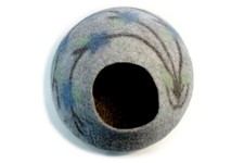 Round Cat Cave Felted Cat House Made Of Natural Wool Soft And Warm Cat Bedding