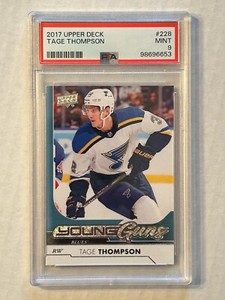 Tage Thompson 2017-18 Upper Deck Young Guns PSA 9 MINT #228 RC Rookie T238