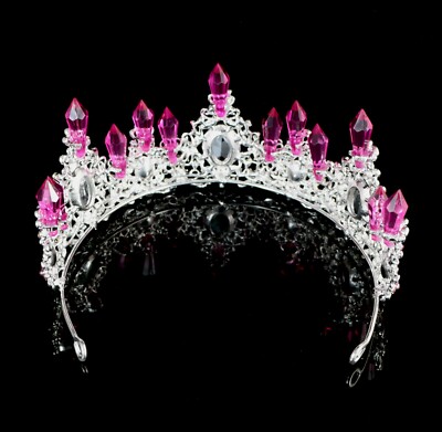 Floral Crystal Austran Rhnestone Tara Crown Brdal Prom Weddng Gold