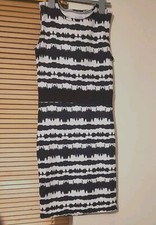 Black And White Zebra Print Bodycon Dress Uk 8-10