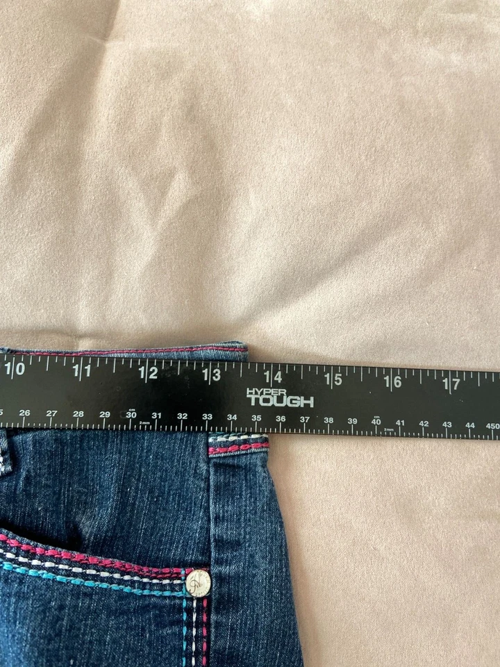 Pantalones de mezclilla ajustados de tiro bajo con bolsillos bordados para jóvenes Apollo Jeans talla 5/6 Foto 4 de 4