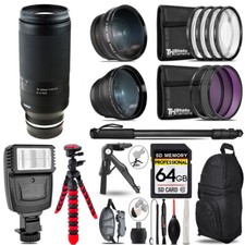 Tamron 70-300mm f/4.5-6.3 Di III RXD Lens Z -3 lens Flash Tripod -64GB Kit
