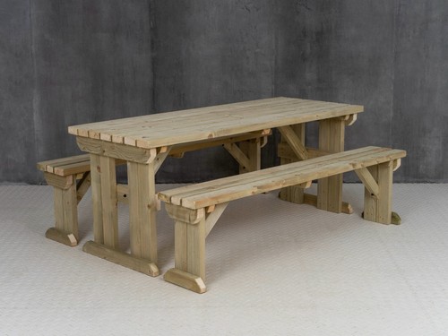 Picnic Table and Bench Set Wooden Outdoor Garden Furniture, Aspen Heavy Duty - Picture 38 of 66