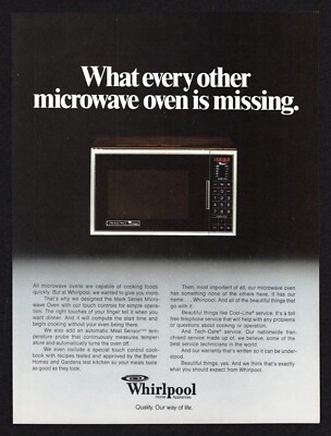 1979 Whirlpool Home Appliance Other Microwaves Missing Touch Control Print Ad