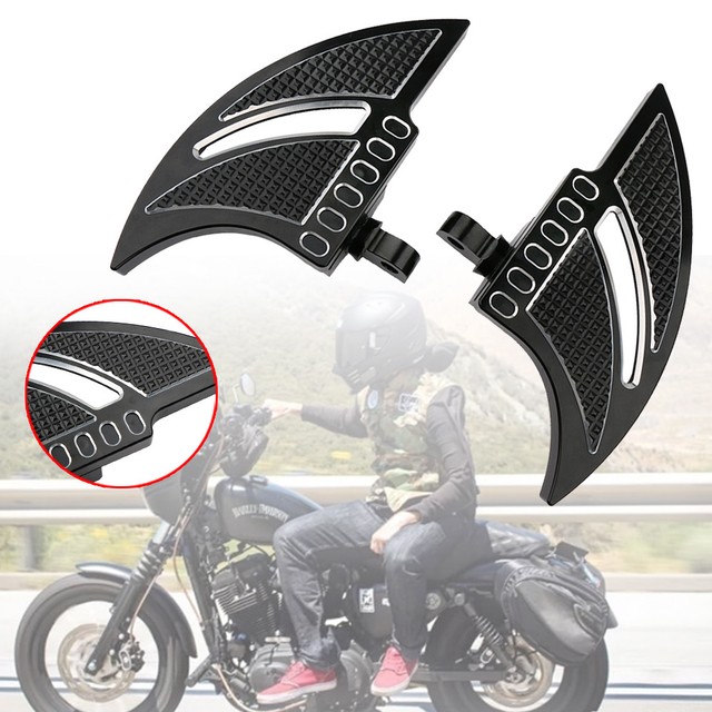 Black Passenger Foot Pegs Floorboard For Harley Heritage Softail Street