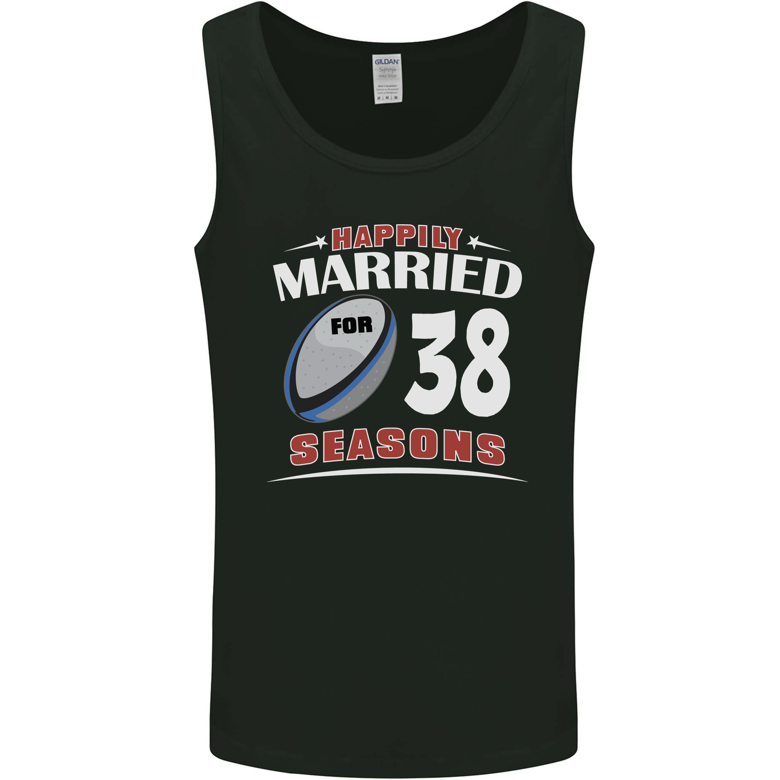 38 Year Wedding Anniversary 38th Rugby Mens Vest Tank Top