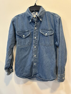 French Toast Girl Long sleeve Shirt Denim Size 12 Button Down Western Cowgirl