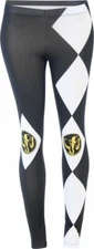 Juniors TV Show Mighty Morphin Power Rangers Black Ranger Character Leggings