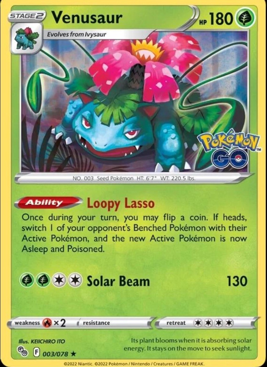 Venusaur 003/078 - Pokémon GO - Holo Rare- Nm | eBay