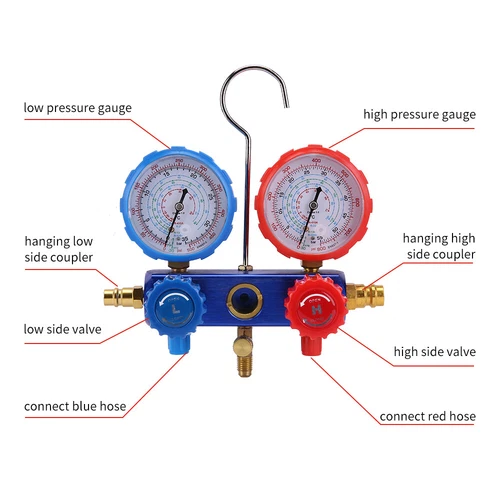 R134a R12 Refrigeration Tools Air Conditioning AC Conditioner Manifold Gauge Kit - Picture 4 of 11