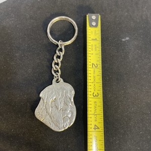 Wheaten Terrier Pewter Key Chain 1983 I Love My Soft Coated… 4” Long 1 1/4” Wide