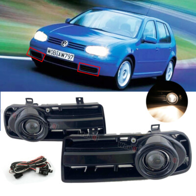 For Volkswagen Jetta Golf MK4 99-05 L&R Fog Light Bumper Driving Lamps+Wiring